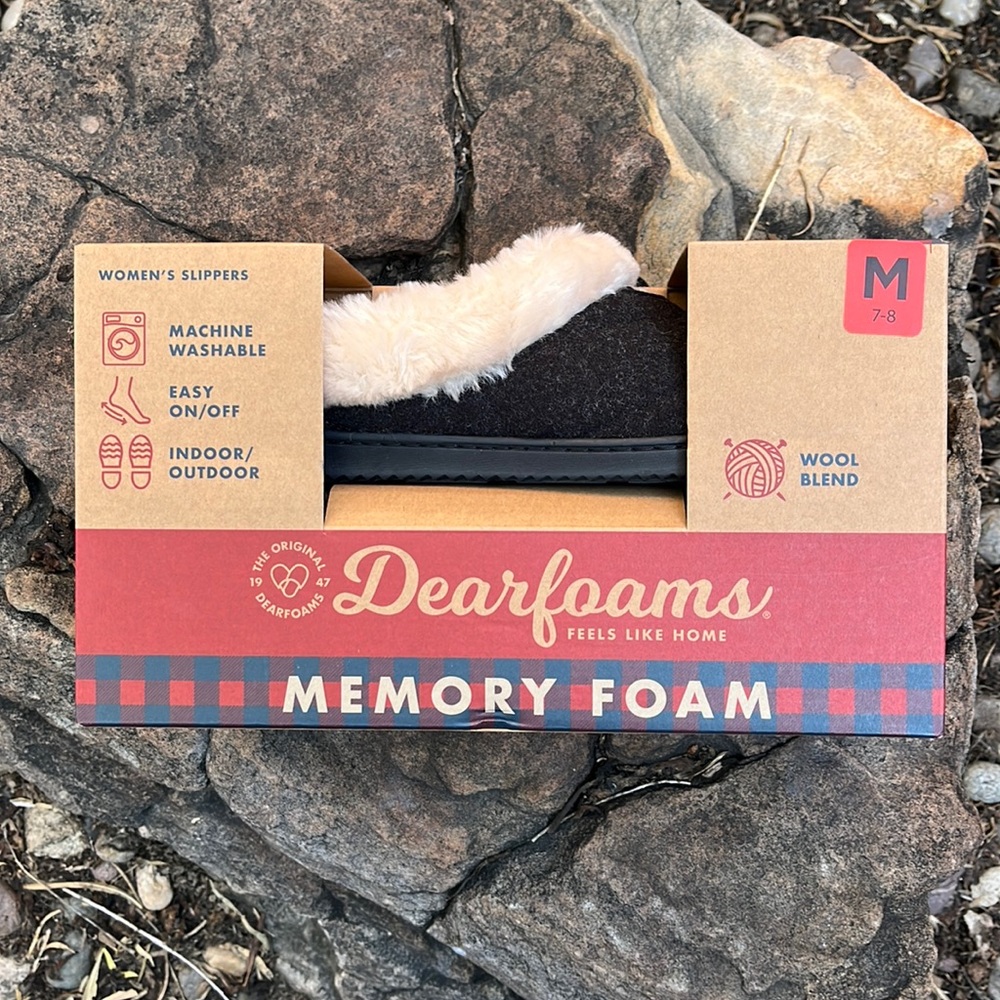 Dearfoams memory foam slippers